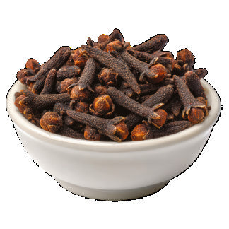 Whole cloves in a white bowl