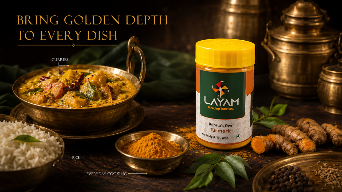 Ways to use LAYAM turmeric: curries, rice and everyday cooking